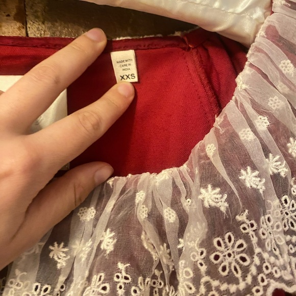 Doen Heirloom Franique Red Velvet Dress XXS - Picture 2 of 4